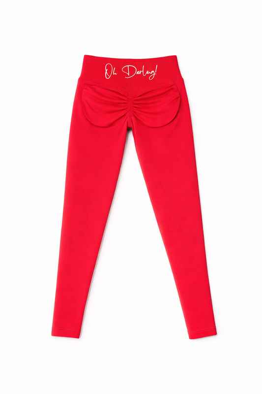 Sculpted Leggings - Red